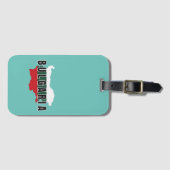 シンプルブルガモダンリア地図レター国旗の土産 ラゲッジタグ (正面横)