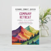 シンプルブルガンディマウンテンリトリートフォレストウォーターカラー 招待状 (スタンド正面)