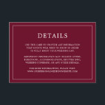 シンプルブルゴーニモノグラムエレガントウェディング エンクロージャーカード<br><div class="desc">シンプル薄い結婚詳細に囲まれたモダンデザインを備えたエレガントのエンクロージャカー縁どド。全文字は白い色で背景が黒い。フォントと背景色は、の「クリック」ボタンで希望する色に変カスタマイズ更する。ミニマルスタイリッシュなカップルのためのシックで素晴らしデザイン。</div>