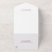 シンプルブルゴーニモノグラムエレガントウェディング オールインワン招待状 (外側)