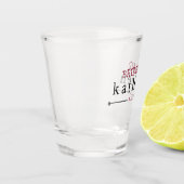 シンプルブルゴーニュの花嫁パーソナライズされた婦 ショットグラス (左)