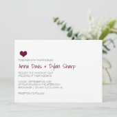 シンプルブルゴーニュハート結婚式招待状 招待状 (スタンド正面)