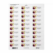 シンプルブルゴーニュフローラ差出人住所ラベル ラベル (フルシート)