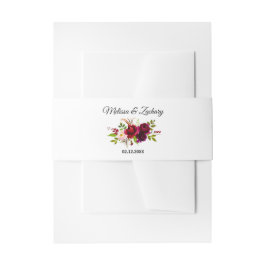 シンプルブルゴーニュフローラ結婚式招待状 招待状ベリーバンド