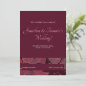 シンプルブルゴーニュフローラ結婚式招待状 招待状 (スタンド正面)