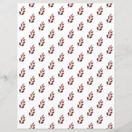 シンプルブルゴーニュリーフスクラップブック紙シート