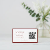 シンプルブルゴーニュ植物紋章モノグラム結婚ズ エンクロージャーカード (スタンド正面)