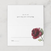 シンプルブルゴーニュ水カラーフローラ プレイスカード (外部開封)