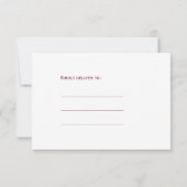 シンプルブルゴーニュ白3枚フォトコラージュ結婚ズ セーブザデート (裏面)