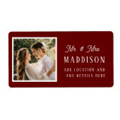 シンプルブルゴーニュ結婚ーの写真 ラベル (正面)