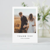 シンプルブルゴーニュ花結婚写真 サンキューカード (スタンド正面)