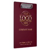 シンプルブルゴーニュ赤カスタム会社のロゴ クリップボード (右)