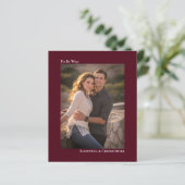 シンプルブルゴーニュBUDGET結婚の写真招待状 (スタンド正面)