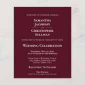 シンプルブルゴーニュBUDGET結婚の写真招待状 (裏面)