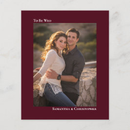 シンプルブルゴーニュBUDGET結婚の写真招待状