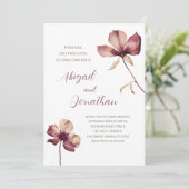 シンプルブルゴーニュWilflowersクリスチャン結婚ズ 招待状 (スタンド正面)