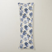 シンプルブルーつる植物植物花 ボディピロー (正面縦)