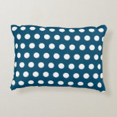 シンプルブルーアンドホワイト水玉模様 アクセントクッション (裏面)