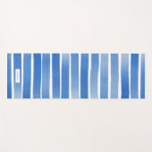 シンプルブルーインジストライプゴリラックスパーソナライズされたズ ヨガマット (正面(横))