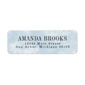 シンプルブルーウィンタースノーフレーク差出人住所 ラベル (正面)