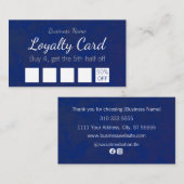 シンプルブルーウォーターカラーオーバーレイビジネス ロイヤリティカード (正面/裏面)