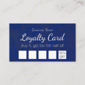 シンプルブルーウォーターカラーオーバーレイビジネス ロイヤリティカード (正面)