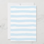 シンプルブルーウォーターストライプカラーBoy Baby Shour 招待状 (裏面)