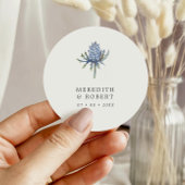 シンプルブルーウォーター結婚色Thistle ラウンドシール