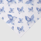 シンプルブルーウォーター色バタフライパターン 薄葉紙 (詳細)