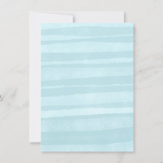 シンプルブルーウォーター色バルーンOh男の子ベビーシャワー 招待状 (裏面)