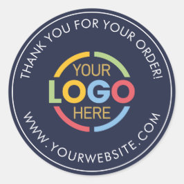 シンプルブルーカスタムビジネスロゴプロモーション ラウンドシール