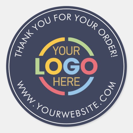 シンプルブルーカスタムビジネスロゴプロモーション ラウンドシール (正面)