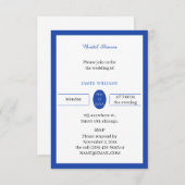 シンプルブルーカスタムブライダルシャワー 招待状 (正面/裏面)