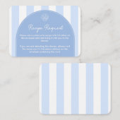 シンプルブルーコーストブライダルシャワーレシピ要求 エンクロージャーカード (正面/裏面)