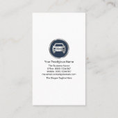 シンプルブルーシェーストライプドの自動洗車の詳細 名刺 (裏面)