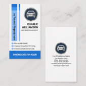 シンプルブルーシェーストライプドの自動洗車の詳細 名刺 (正面/裏面)