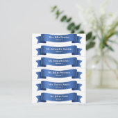 シンプルブルーシルクリボンバナ結婚ー座席表 招待状 (スタンド正面)