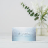 シンプルブルーシルバーブラシ仕上げメタルルック 名刺 (スタンド正面)