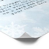 シンプルブルースノーフレークスウィンターベビーおむつラッフル ポスター (角)