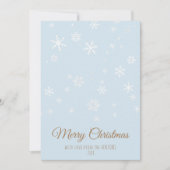 シンプルブルースノーフレークスメリークリスマス シーズンカード (正面)