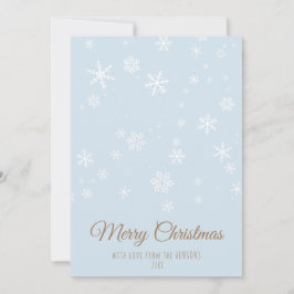 シンプルブルースノーフレークスメリークリスマス シーズンカード