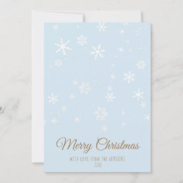 シンプルブルースノーフレークスメリークリスマス シーズンカード