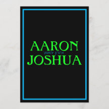 シンプルブルーネオン招待状