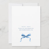シンプルブルーハモダンンド弓ブライダルブランチ 招待状 (裏面)