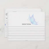 シンプルブルーバタフライレシピカード ポストカード (正面/裏面)