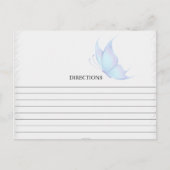 シンプルブルーバタフライレシピカード ポストカード (正面)