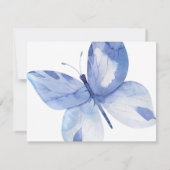 シンプルブルーバタフライ名 ノートカード (裏面)