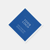 シンプルブルービジネスカスタムロゴプロモーション スタンダードカクテルナプキン (角)