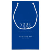 シンプルブルービジミニマルネスロゴ スモールペーパーバッグ (裏面)