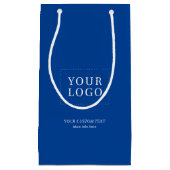 シンプルブルービジミニマルネスロゴ スモールペーパーバッグ (正面)
